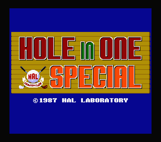 Hole In One Special title screen for MSX2
